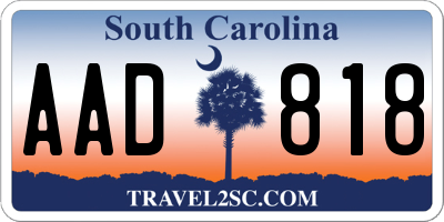 SC license plate AAD818