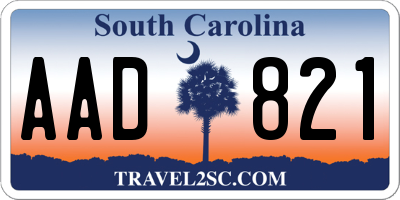 SC license plate AAD821