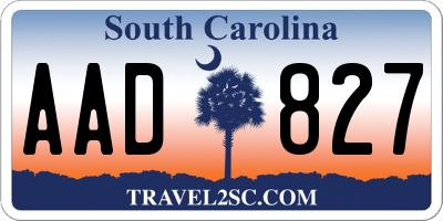 SC license plate AAD827