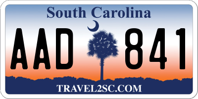 SC license plate AAD841