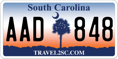 SC license plate AAD848