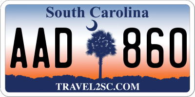 SC license plate AAD860