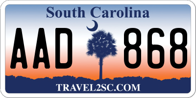 SC license plate AAD868