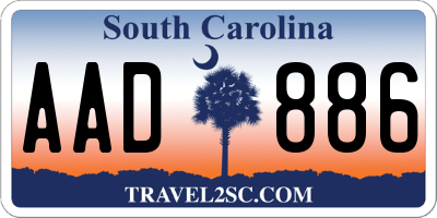 SC license plate AAD886