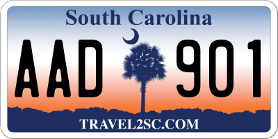 SC license plate AAD901