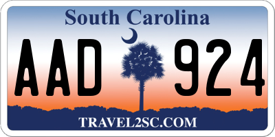 SC license plate AAD924