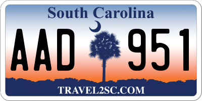 SC license plate AAD951