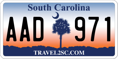 SC license plate AAD971