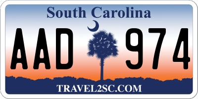 SC license plate AAD974