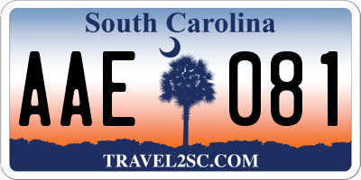 SC license plate AAE081