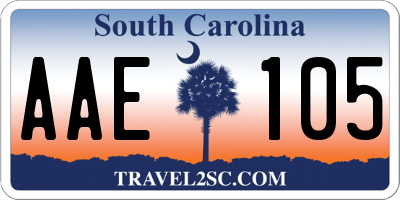 SC license plate AAE105
