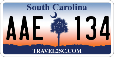 SC license plate AAE134