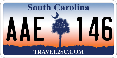 SC license plate AAE146