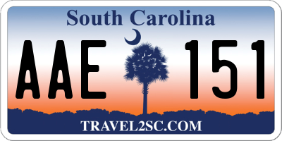 SC license plate AAE151