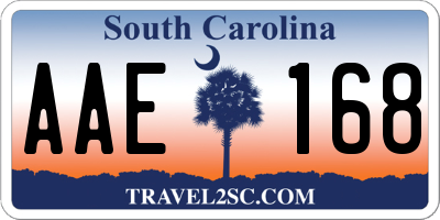 SC license plate AAE168