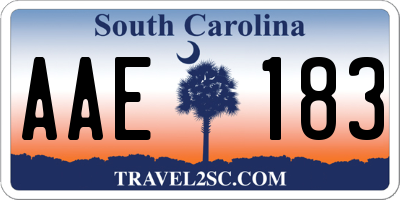 SC license plate AAE183