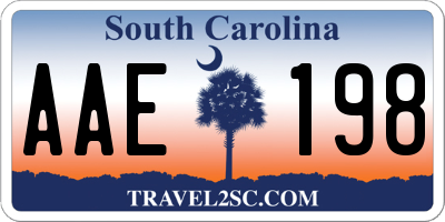 SC license plate AAE198
