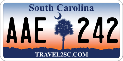 SC license plate AAE242