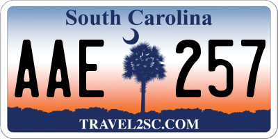 SC license plate AAE257