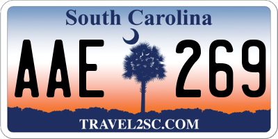 SC license plate AAE269