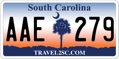 SC license plate AAE279