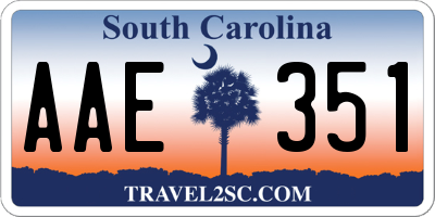 SC license plate AAE351