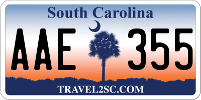 SC license plate AAE355