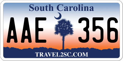 SC license plate AAE356