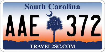 SC license plate AAE372