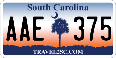 SC license plate AAE375