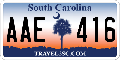 SC license plate AAE416