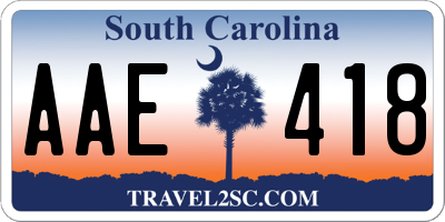 SC license plate AAE418