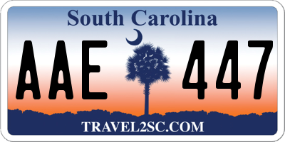 SC license plate AAE447