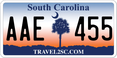 SC license plate AAE455