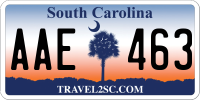 SC license plate AAE463