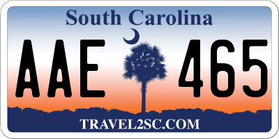 SC license plate AAE465