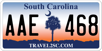 SC license plate AAE468