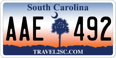 SC license plate AAE492