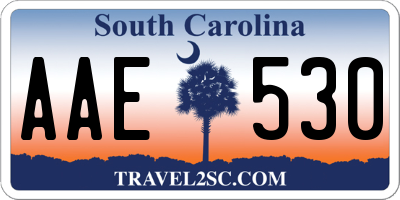 SC license plate AAE530