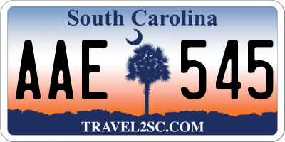 SC license plate AAE545