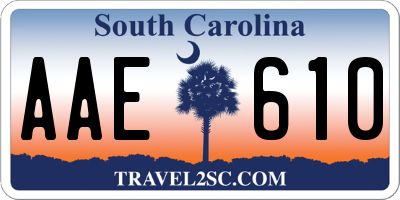 SC license plate AAE610