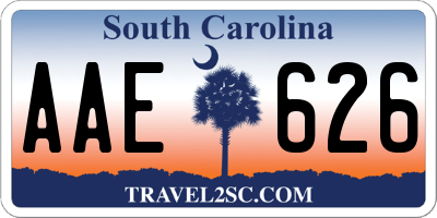 SC license plate AAE626