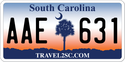 SC license plate AAE631