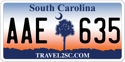 SC license plate AAE635
