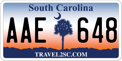 SC license plate AAE648