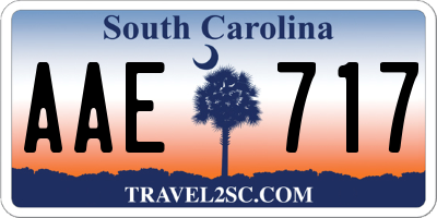 SC license plate AAE717