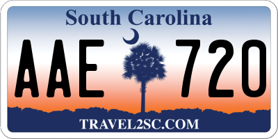 SC license plate AAE720