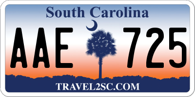 SC license plate AAE725