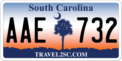 SC license plate AAE732