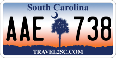 SC license plate AAE738